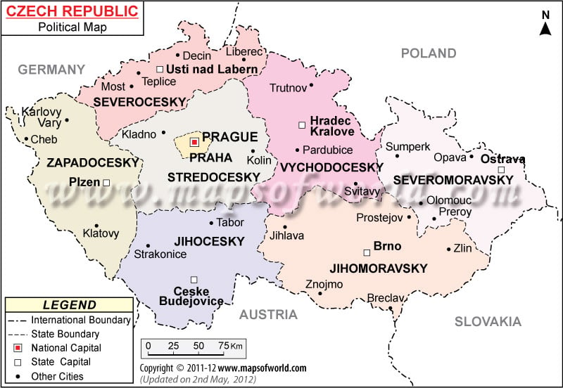 Political Map of Czech Republic