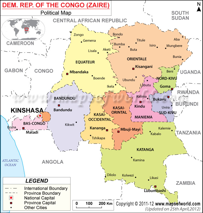 Political Map Of Democratic Republic Of The Congo 7829