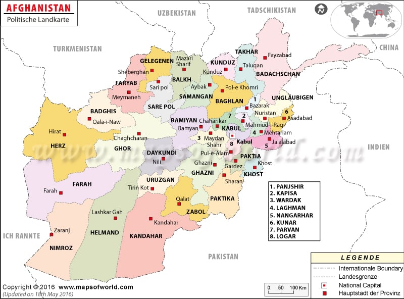 Afghanistan Karte