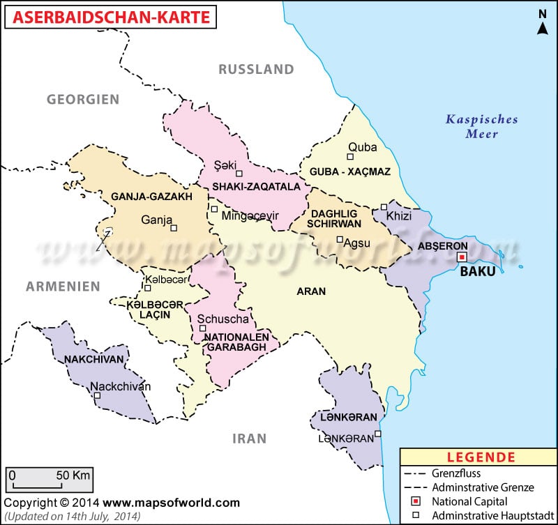 Aserbaidschan Karte