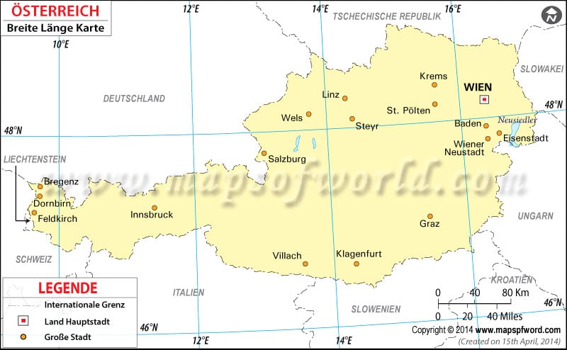 Deutschland Latitude und Longitude Karte