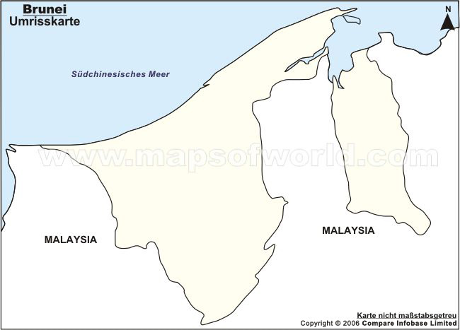 Umrisskarte von Brunei