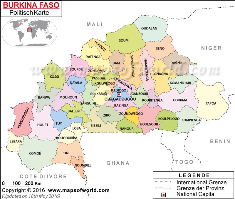 Burkina Faso Karte