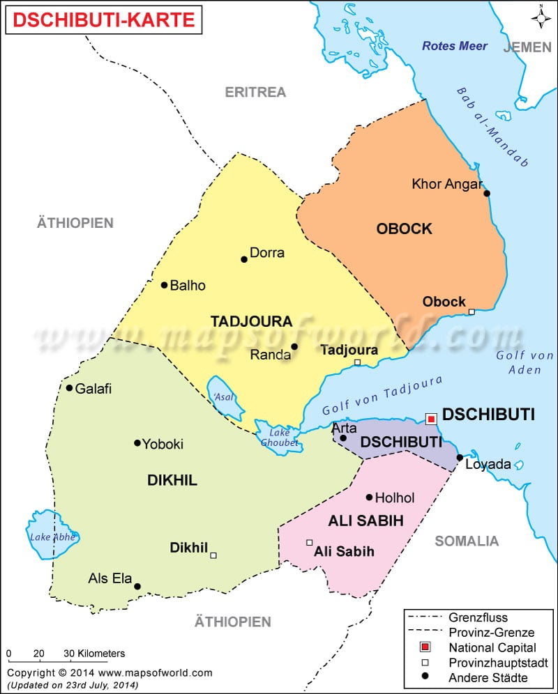 Dschibuti Karte Karte Von Dschibuti
