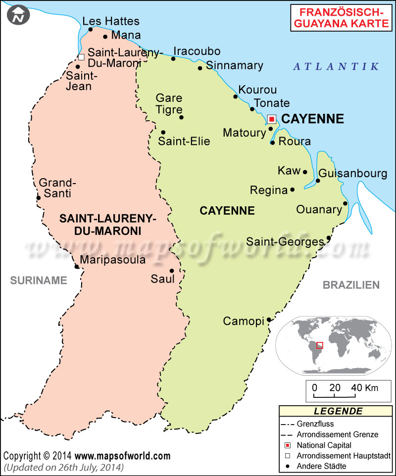 Französisch-Guayana Karte