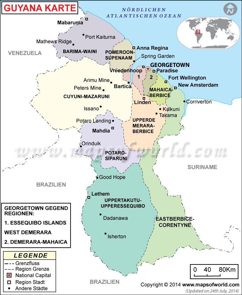 Guyana Karte