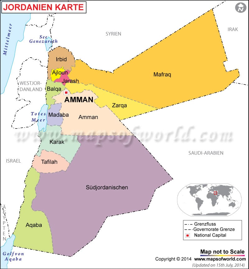 Jordanien Karte