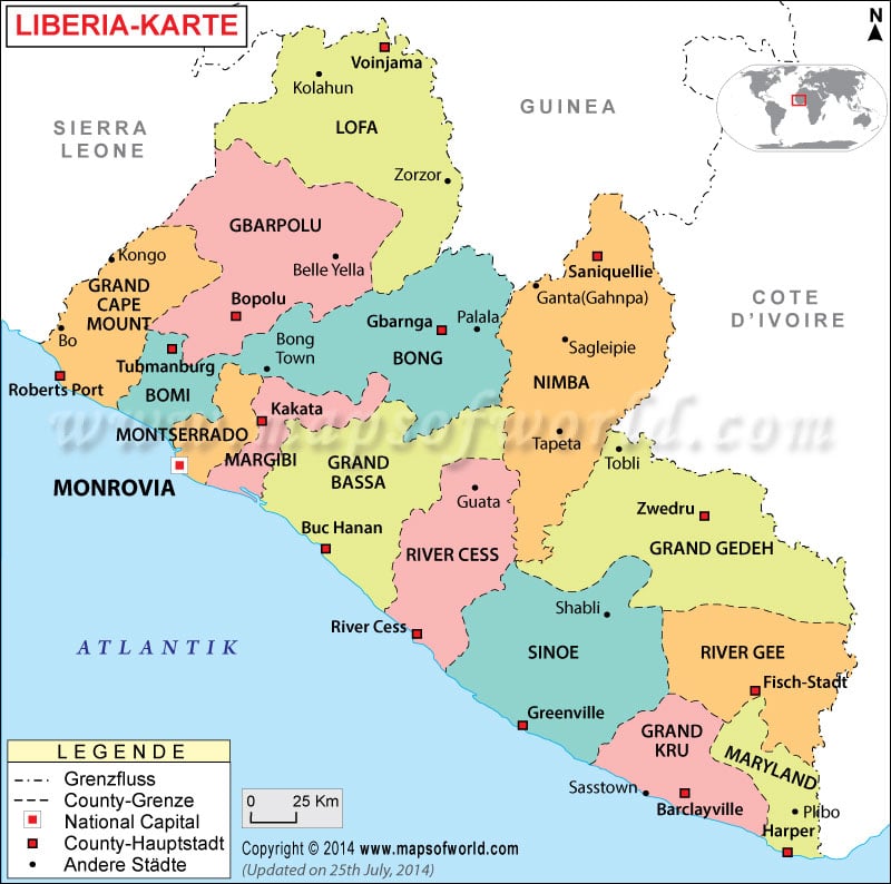 Liberia Karte