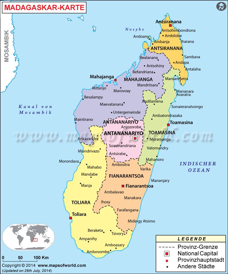 Madagaskar Karte