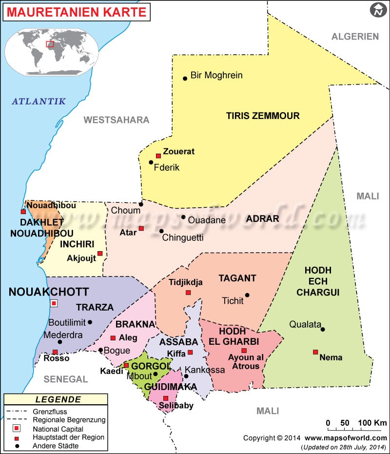 Mauretanien Karte