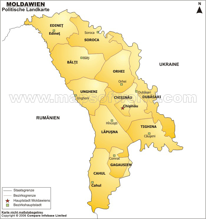 Politische Landkarte Moldawien