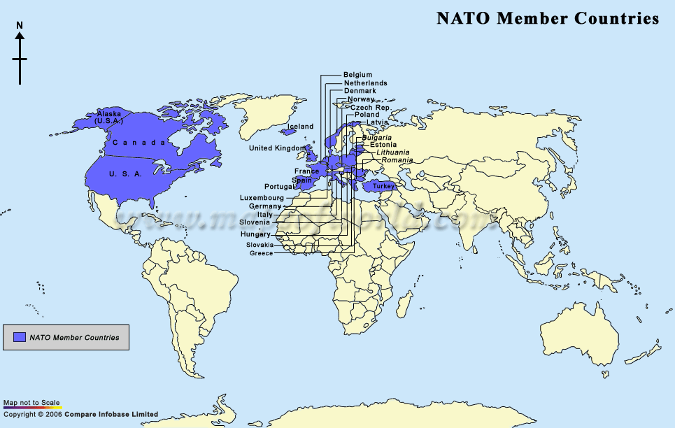 Mitgliedstaaten der NATO (NATO: Nordatlantikvertrag-Organisation)