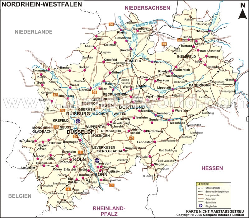 Nordrhein-westfalen Karte