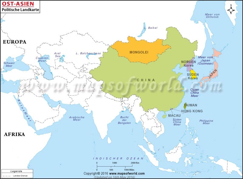 Ostasien karte