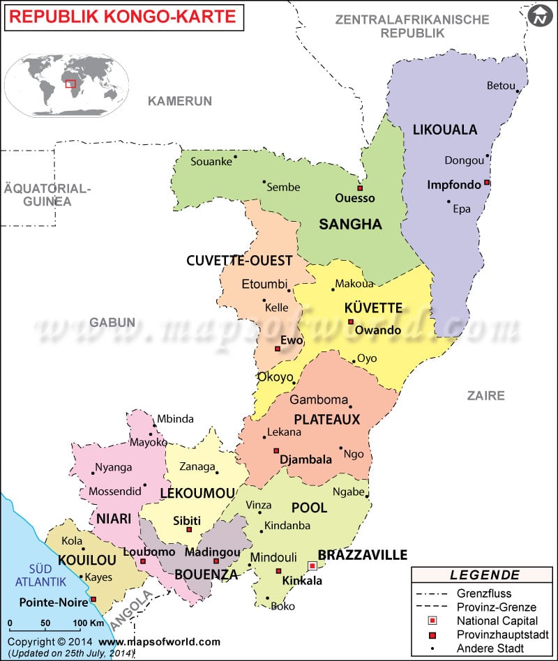Republik Kongo Karte