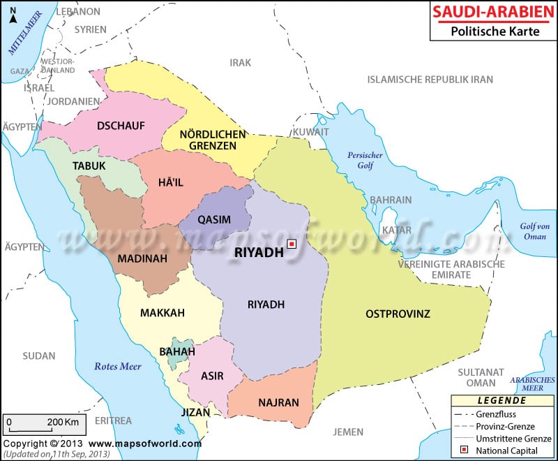 Saudi Arabien Karte