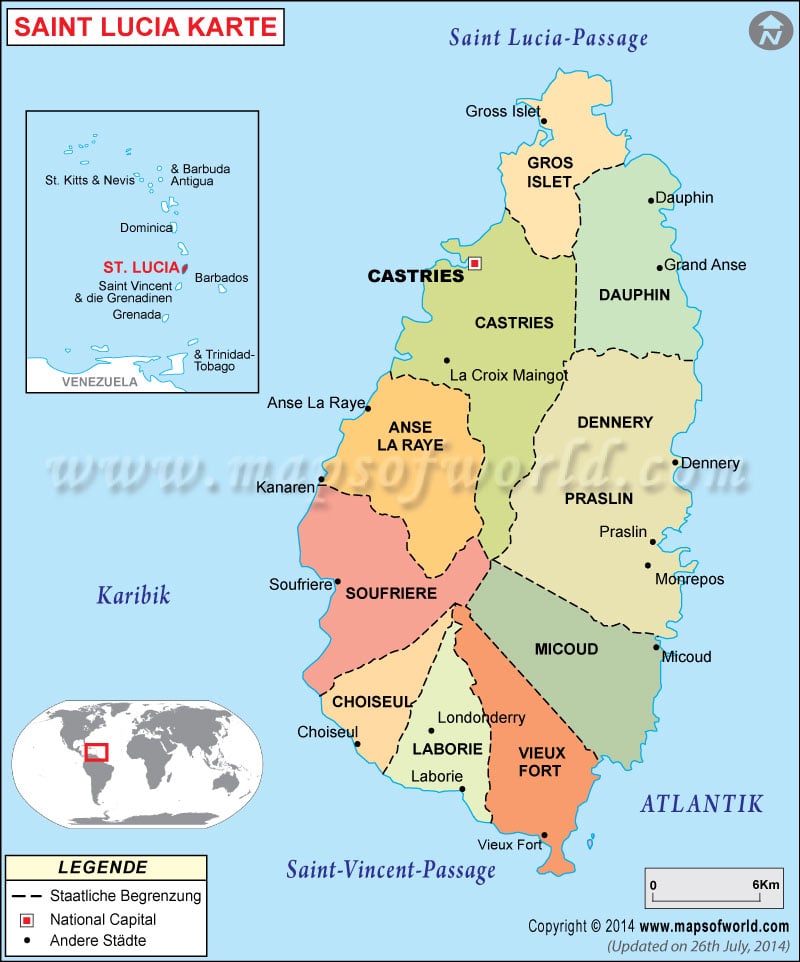 St Lucia Karte