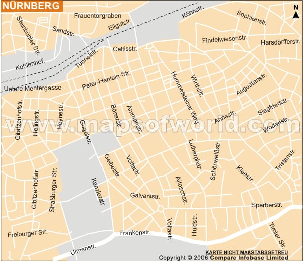 Stadtplan Nurnberg, Nurnberg Karte