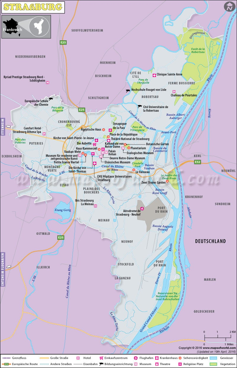 Straßburg Karte, Stadtplan Straßburg