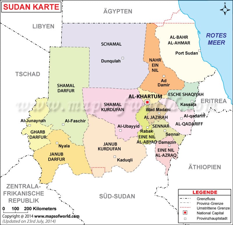 Sudan Karte