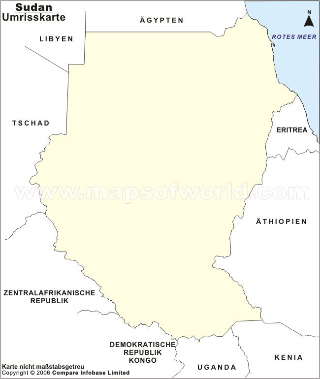 Umrisskarte von Sudan
