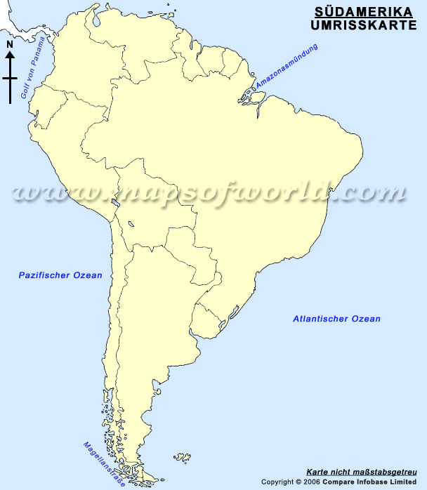 Umrisskarte Sudamerika