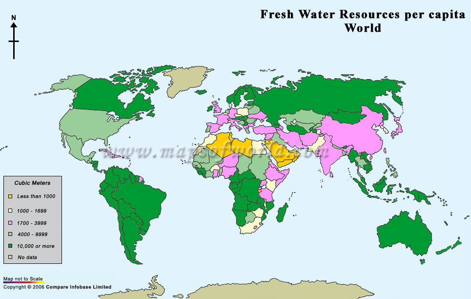 Verfugbarkeit von Subwasser pro Kopf