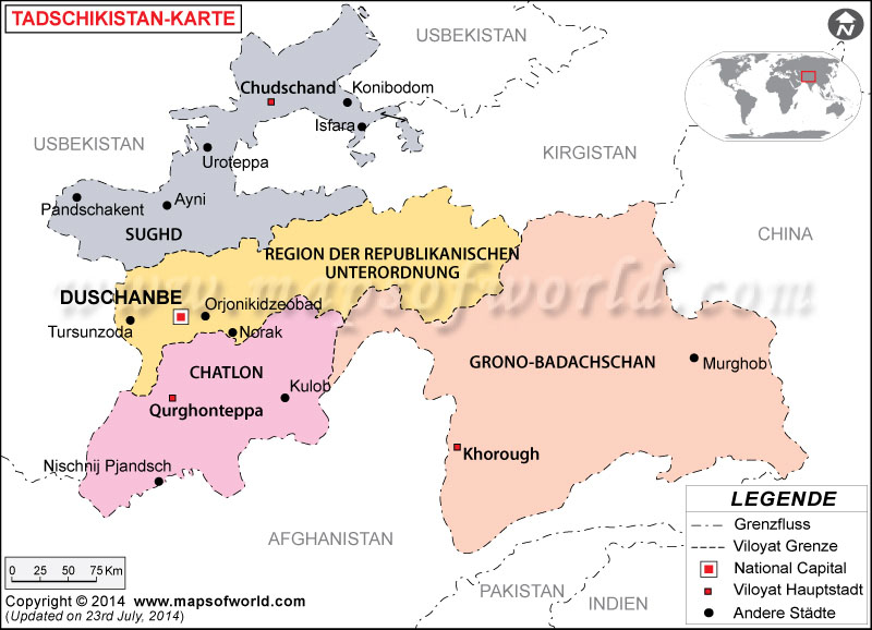 Tadschikistan Karte