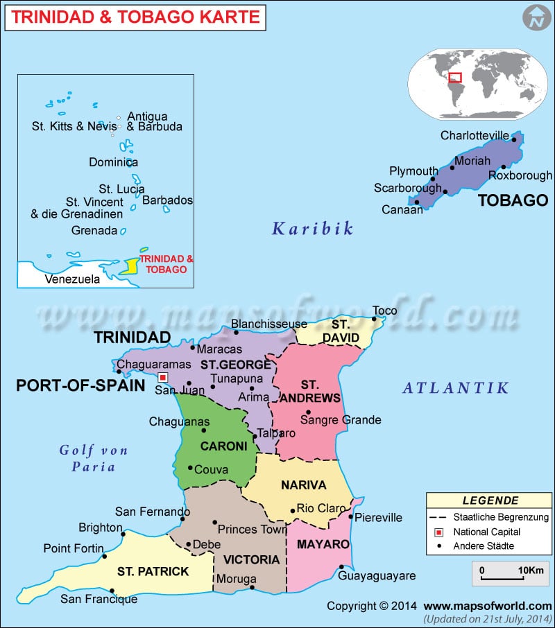 Trinidad und Tobago Karte