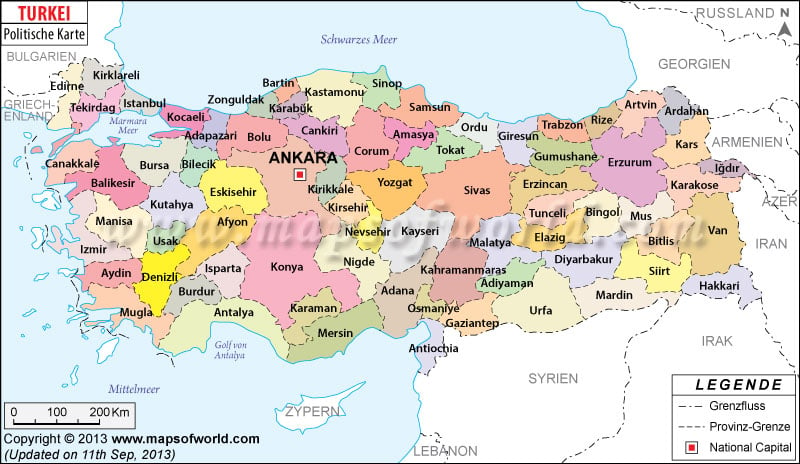 Türkei Map