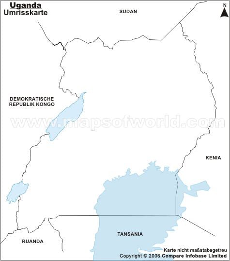 Umrisskarte von Uganda