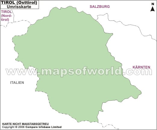 Umrisskarte von Tirol