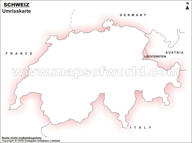 Umrisskarte Schweiz, Ubersichtskarte Schweiz, blanko Schweizer Karte