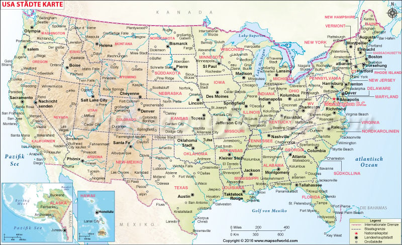 USA Städte Karte