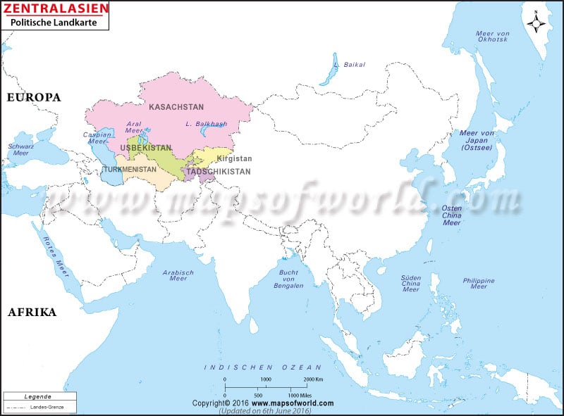 Zentralasien Karte