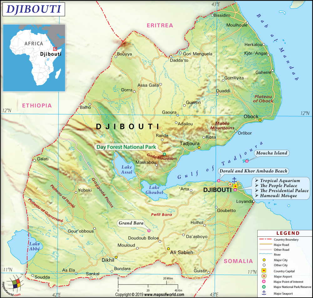 Djibouti Map Djibouti Map
