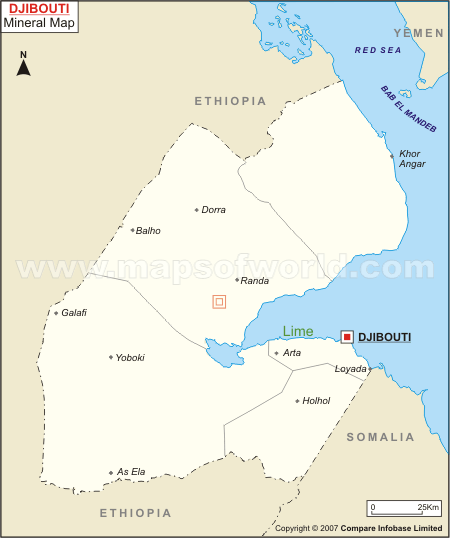 Djibouti Mineral Map