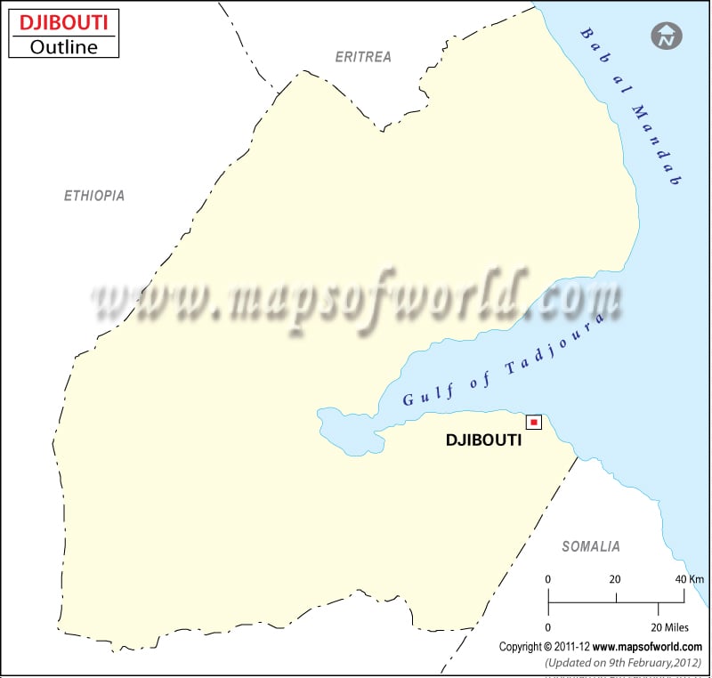 Blank Map of Djibouti