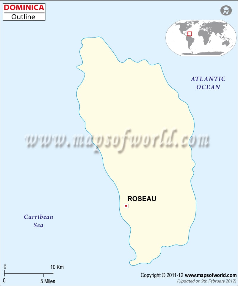 Blank Map of Dominica