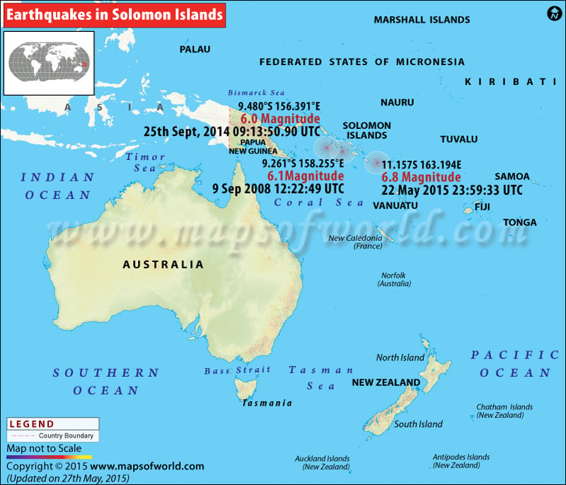 Earthquakes in Solomon Islands