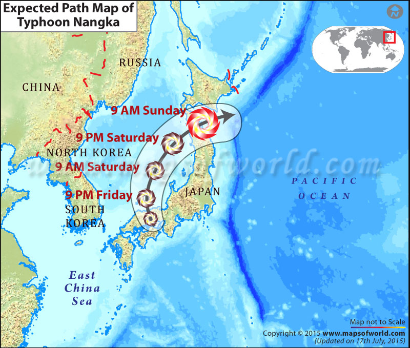 Projected Path Map of Typhoon Nangka