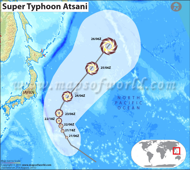 Path map of Typhoon Atsani