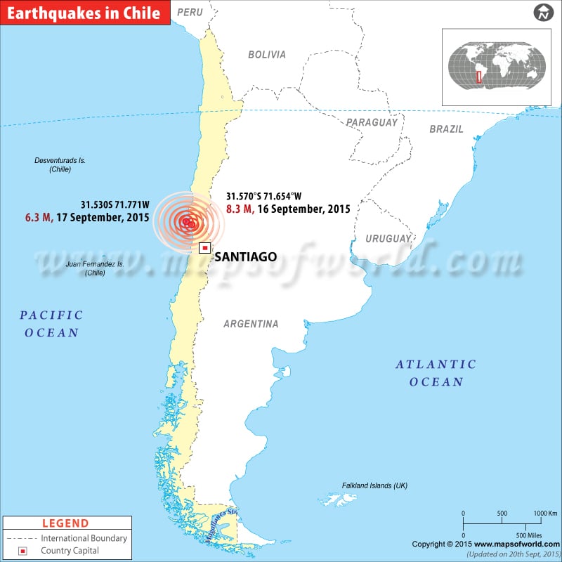 M8.3 and M6.3 earthquakes in Chile