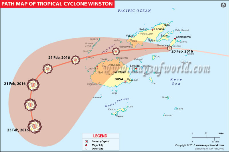 Tropical Cyclone Winston alert areas