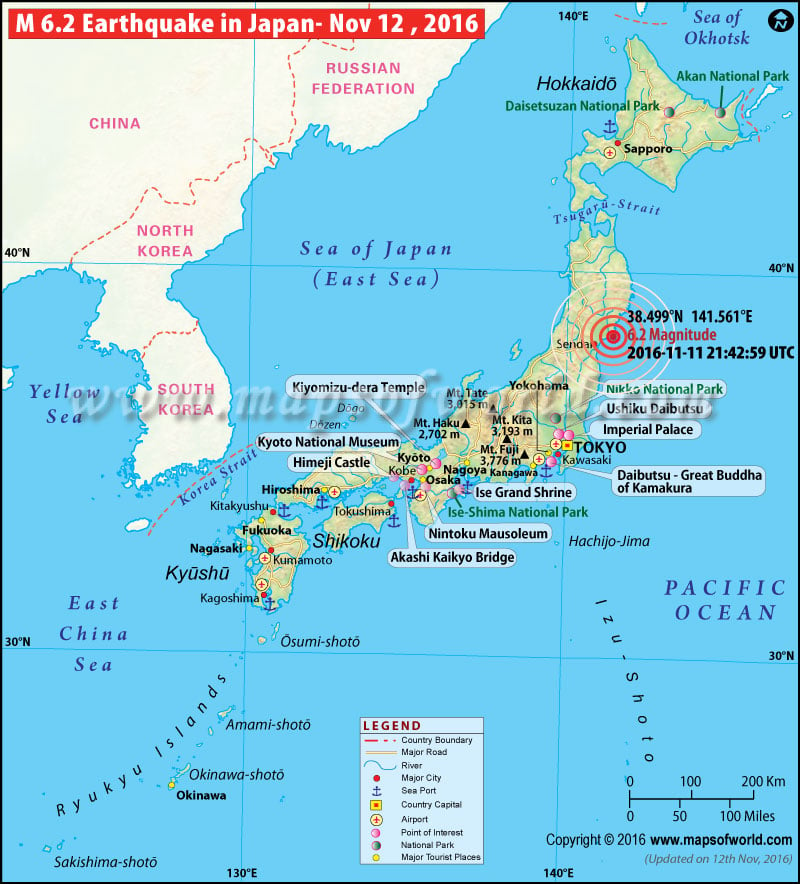 Japan Earthquake Map