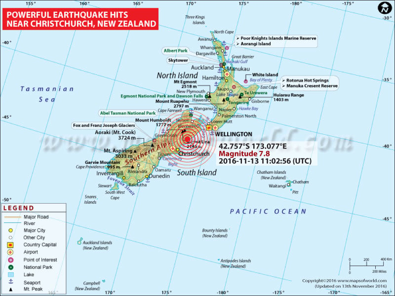 M7.8 Earthquake in New Zealand