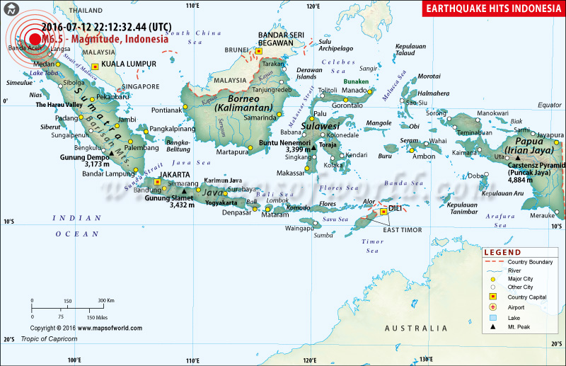 Location Map Of M 6.5 Earthquake In Aceh, Indonesia 