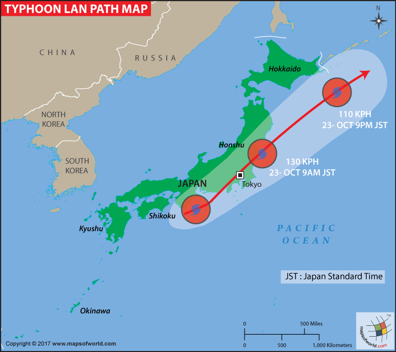 Typhoon Lan Path Map