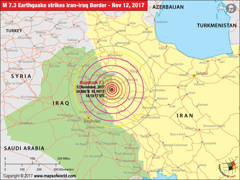 Iran Earthquake Map Areas affected by Earthquake in Iran