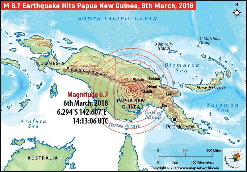 M6.7 earthquake in Papua New Guinea